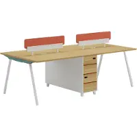 AEA Schreibtisch Holzoptik mit Stauraum und Rückenlehne Modernes Büromöbel Design