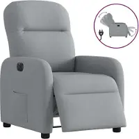 Syfax Relaxsessel Elektrisch Hellgrau Stoff