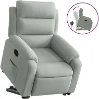 Sonstiges Relaxsessel mit Aufstehhilfe Hellgrau Samt