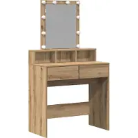 Syfax Schminktisch mit Regal Schwarz Eichen-Optik 80 x 41 x 144,5 cm