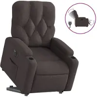 Syfax Relaxsessel mit Aufstehhilfe Elektrisch Dunkelbraun Stoff