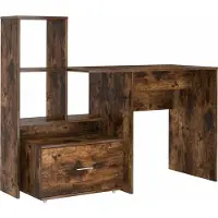 Syfax Schreibtisch mit Regal Geräucherte Eiche 131,5 x 50 x 106,5 cm