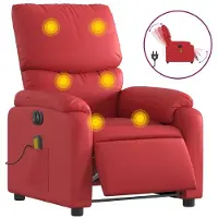 Syfax Massagesessel Elektrisch Rot Kunstleder