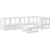 Syfax 6-tlg. Garten-Lounge-Set Weiß Massivholz Kiefer