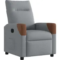 Syfax Relaxsessel Stoff Hellgrau mit manueller Liegefunktion, dick gepolstert, 69x86x100 cm