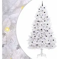 Syfax Künstlicher klappbarer Weihnachtsbaum Weiß 300 cm PVC und Stahl