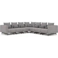 AEA Komplett Möbel Ecksofa L-Form Textil Einrichtung Wohnzimmer Holz Couchtisch