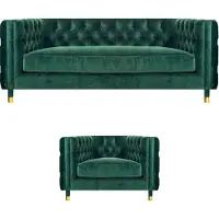 AEA Modern Grün Design Sofa Couch Dreisitze Stoff Sessel Sofagarnitur Chesterfield