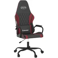 Syfax Gaming-Stuhl mit Massagefunktion Schwarz und Weinrot Kunstleder
