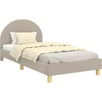 Syfax Kinderbettgestell mit Kopfteil Hellgrau 90 x 200 cm Schafstoff