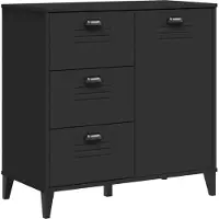 Syfax Sideboard VIKEN Schwarz 80x40x80 cm Holzwerkstoff