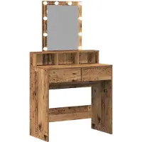 Syfax Schminktisch mit Regal Altholz 80 x 41 x 144,5 cm Holzwerkstoff