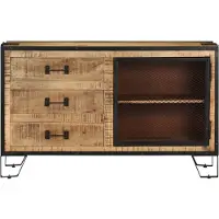 Syfax Sideboard 100×31×60 cm Raues Mango-Massivholz