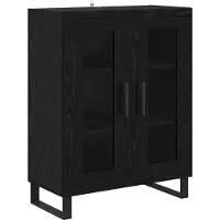 Syfax Sideboard Schwarz Eichen-Optik 69,5 x 34 x 90 cm Holzwerkstoff