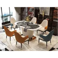 AEA Design Esstisch Leder Stein Tisch Moderne Esstische Möbel 160x90 Tische Holz