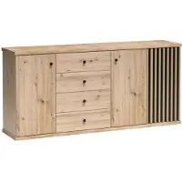 Beautysofa Kommode mit vier Schubladen und drei Türen ohne Metallbeinen CAYA C-20, Artisan