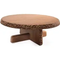 AEA Rund Couchtisch mit Holzplatte in Hellesbrauner Farbe Moderne