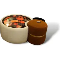 AEA Wohnzimmertisch Set Couchtisch Hocker Holz Moderne Luxus Möbel 3tlg Sofatisch