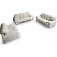 Beautysofa Webstoff Couchgarnitur NEMO, Polstergarnitur im modernes Design inklusive Wellenunterfederung, Wohnzimmer-Set (Stoff: hugo 02 - creme)