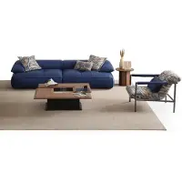 AEA Stilvolle Wohnzimmer Garnitur Ledersofa Designer Couchtisch Sessel