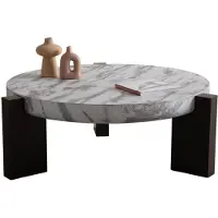 AEA Couchtisch Wohnzimmer Rund Möbel Luxus Holz Modern Design