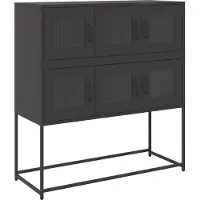 Syfax Sideboard Schwarz 100,5x39x107 cm Kaltgewalzter Stahl