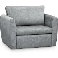 Beautysofa Schlafsessel KAMEL, Grau, Loungesessel mit Bettfunktion, Bettkasten, Veloursstoff, Haustierfreundlich