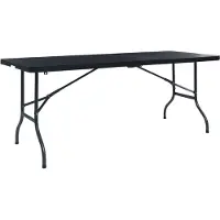 Syfax Gartentisch Klappbar Schwarz 180×75×72 cm HDPE Rattan-Optik