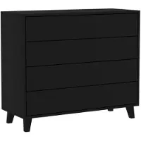 Beautysofa KOMMODE Home mit 4 Schubladen, 100 cm, ohne Griffe, Schwarz