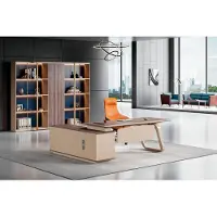 AEA Komplette Bürotisch Schrank Büromöbel Holz Beige Ecke Schreibtisch Set