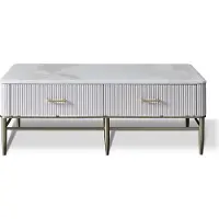 AEA Holz Couchtisch in Natur mit Edelstahl, modernes Design