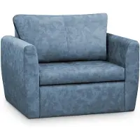 Beautysofa Schlafsessel KAMEL, Blau, Loungesessel mit Bettfunktion, Bettkasten, Veloursstoff, Haustierfreundlich