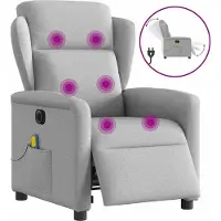 Syfax Massagesessel Elektrisch Wolkengrau Stoff