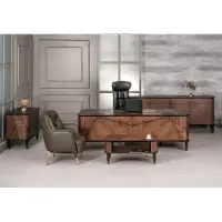 AEA Designer Büro Arbeit Zimmer Set Schreibtisch Stuhl Komplett Set Möbel 5tlg.