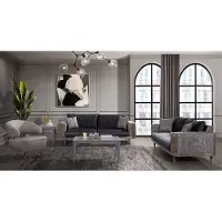AEA Graue Wohnzimmer Garnitur Designer Sofas Luxus Couchtisch Beistelltisch
