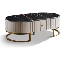 AEA Ovaler Couchtisch Luxus Wohnzimmer Italienische Möbel Tische Marmor Edelstahl
