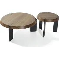 AEA Couchtisch Beistelltisch Designer Tisch Rund Braun Wohnzimmertisch