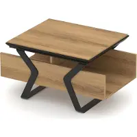 AEA Designer Couchtisch Beistelltisch Holztisch Mit Stauraum Metallbeine