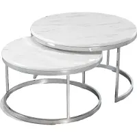 AEA Couchtisch Luxus Weiß Design Metall Elegantes Möbel Wohnzimmer Couchtische