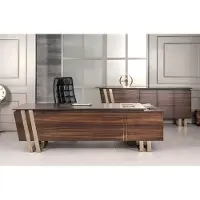 Xl Moebel Gmbh Schreibtisch Bürotisch Braun Edelstahl Büroeinrichtung Büro Holz Modern Tisch