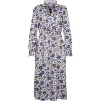 Seidensticker Blusenkleid , Damen, Gr. S (36), Normalgrößen, Langarm, bunt (weiß), 100% Baumwolle, bedruckt, regular fit, Kleider Blusenkleid, 1/1 Stehkragen Druck