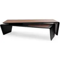 AEA Stilvoller Couchtisch mit Braunfarbener Holztischplatte Moderner Möbel