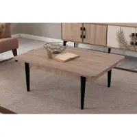 AEA Luxus Hellbrauner Wohnzimmer Couchtisch Stilvoller Rechteckiger Holztisch