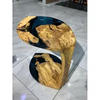 AEA Beisteltisch Kaffeetisch Couchtisch Epoxidharz Braun Wohnzimmer Design