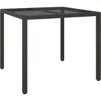 Syfax Gartentisch Braun 90 x 90 x 75 cm Poly-Rattan