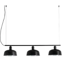 Faro Hängelampe Tatawin, schwarz, Glas, Länge 100 cm, 3-flg.