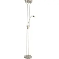 Searchlight LED-Stehleuchte Mother & Child, silber, Leselampe, dimmbar