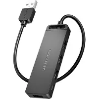 Vention USB 2.0 4-Port Hub mit Netzteil CHMBF 1m Schwarz