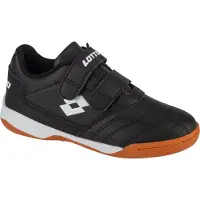 Lotto Hallenschuh , Jungen, Gr. 26, schwarz-weiß (schwarz, weiß), Synthetik, Schuhe Hallenschuh, mit Klettverschluss