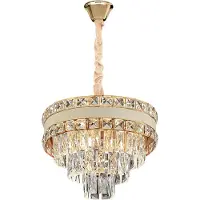Toolight Hängelampe Mit Kristallen G047-Cp 40Cm Gold